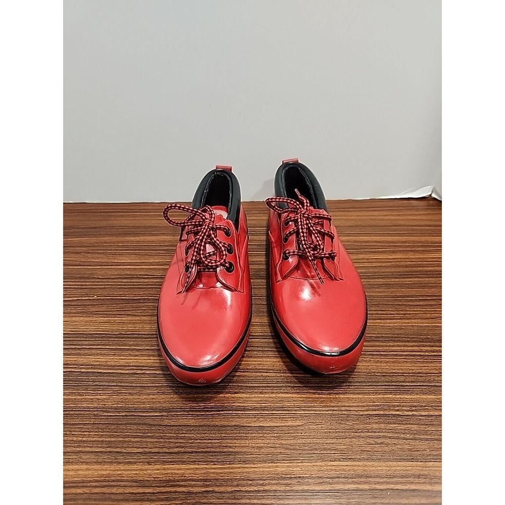 Rare Vtg‎ 1990's Womens Sporto Red Low Duck Rubber Rain Boots 8
